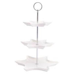 New in Box Crofton Star-shaped White, 3 Tier Buffet Server